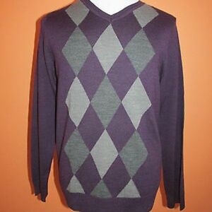 Davis & Squire Mens V Neck Wool Blend Sweater